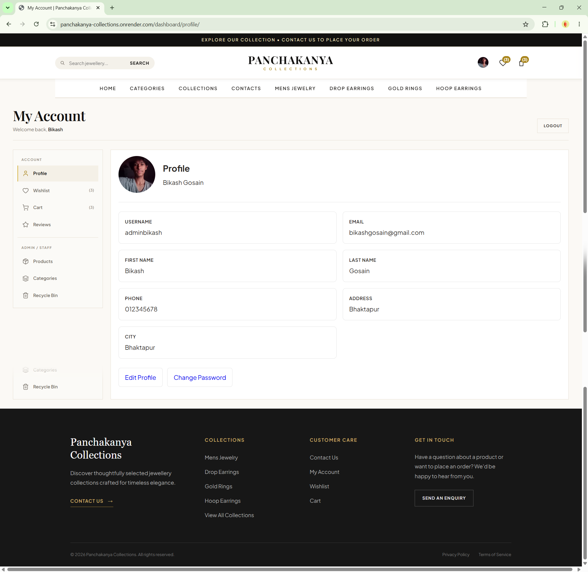 Panchakanya Collections profile page